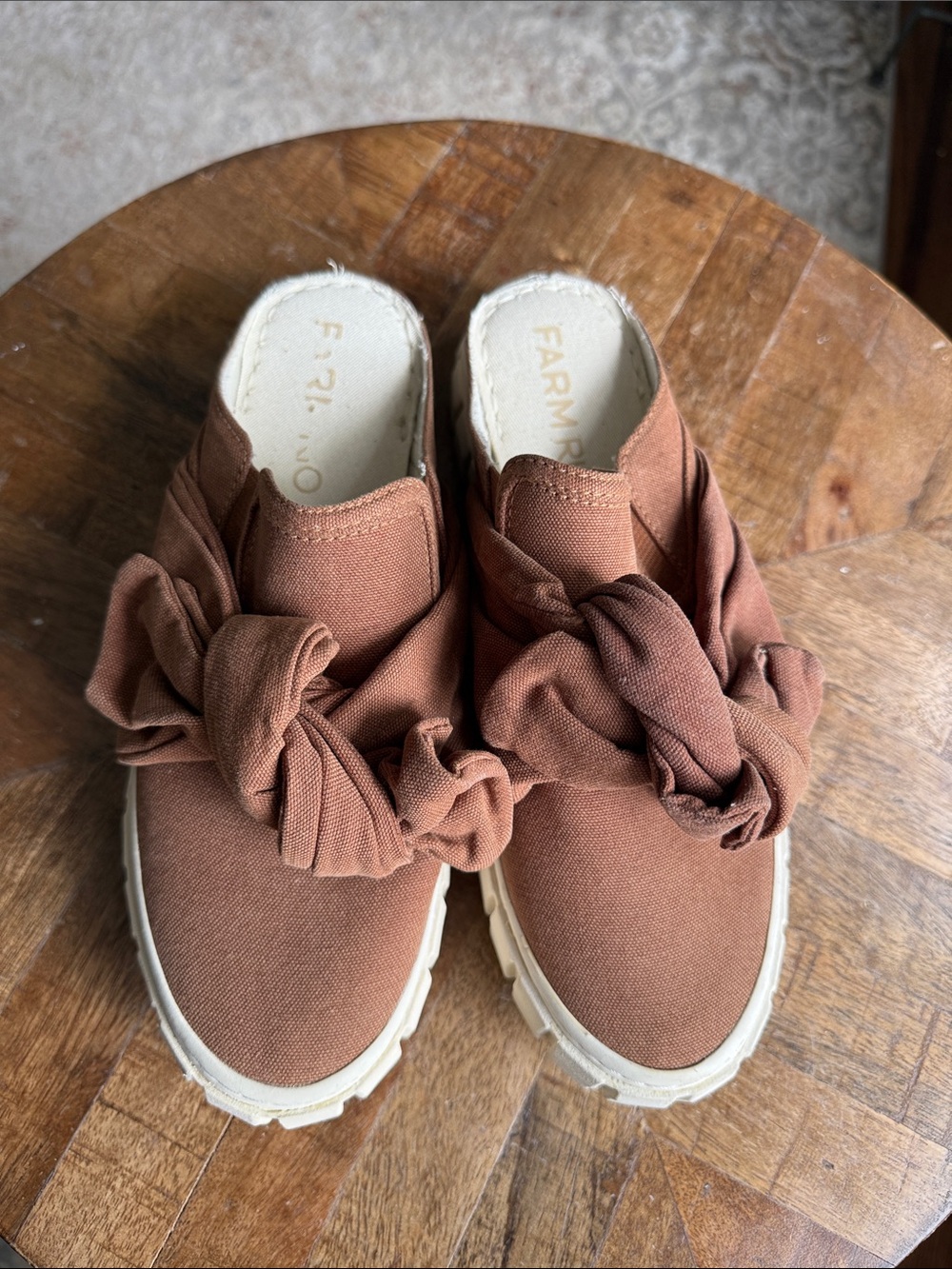 FARM Rio Canvas Platform Bow Mule Sneakers 7.5